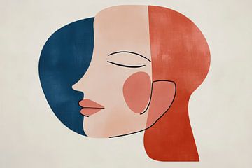 Feminine profile in harmonious colours by Poster Art Shop