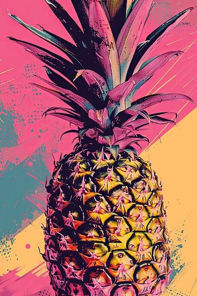 Colourful pineapple pop art print - Unique decoration for modern interiors by Poster Art Shop