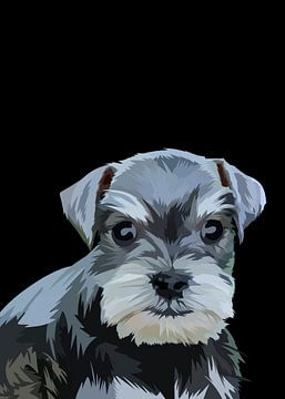 Schnauzer dog vector by IHSANUDDIN .