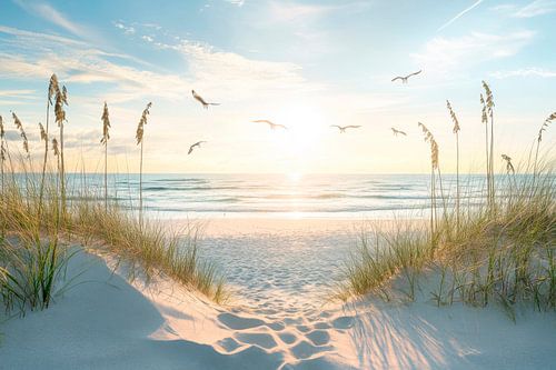Zonsopgang met uitzicht op het strand