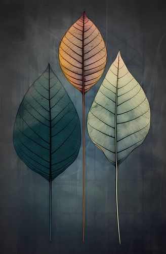Abstracte afbeelding van drie bladeren