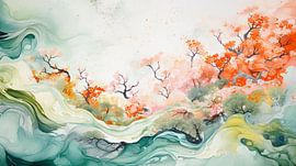 Zen-Meditation Sommer-Landschaftspanorama 02