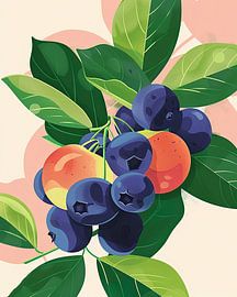 Dance of leaves and and blueberries