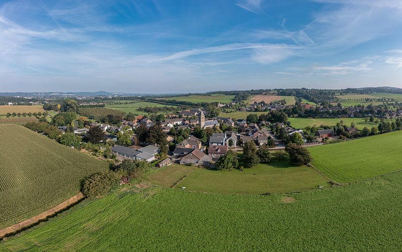 Aerial panorama of the parish of Mesch in South Limburg by John Kreukniet
