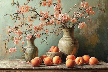 Stilleven met Perzikbloesems iv van Studio BB