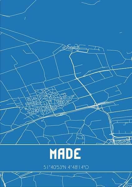 Blueprint | Map | Made (North Brabant) by Prints of Place
