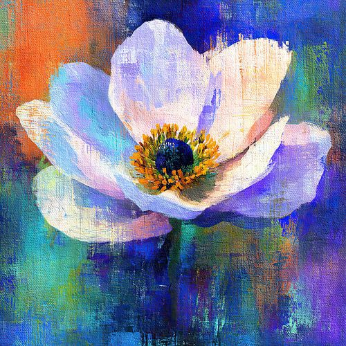 Bloemen op kleurrijke achtergrond