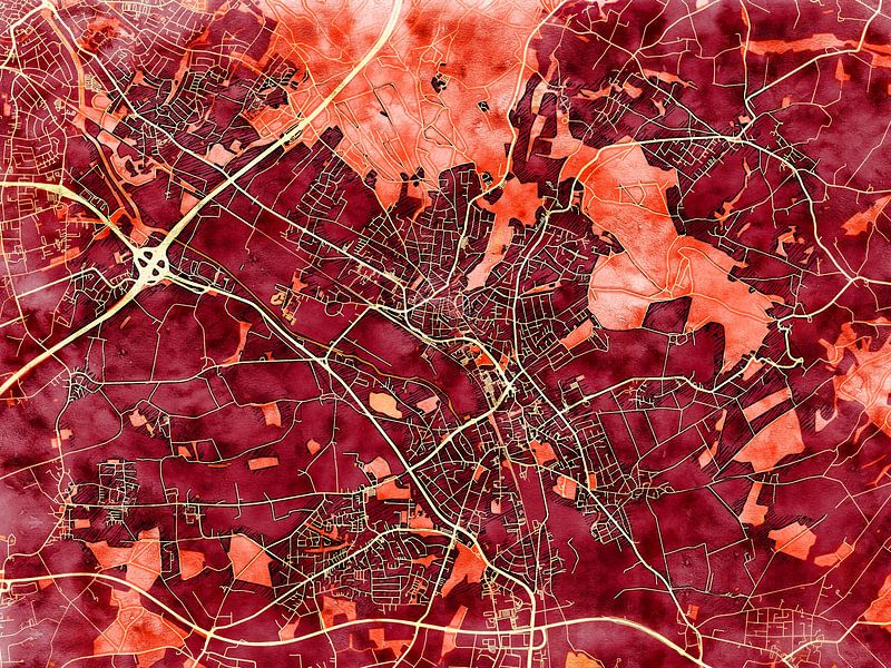 Carte de Bad Salzuflen avec le style 'Amber Autumn' par Maporia