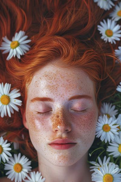 Rustige schoonheid met madeliefjes van Poster Art Shop