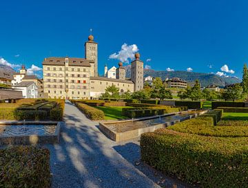 Stockalperschloss mit Schlossgarten, Brig, Wallis Wallis, Schweiz