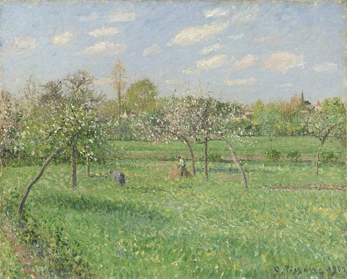 Lente, ochtend, bewolkt, Eragny, Camille Pissarro