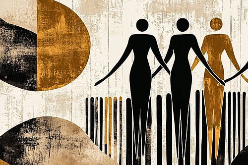 abstracte silhouetten met patronen