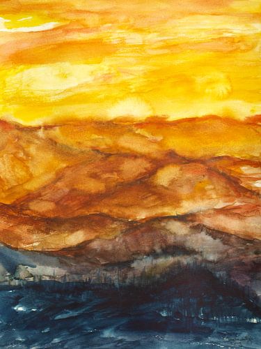 Soleil couchant doré.