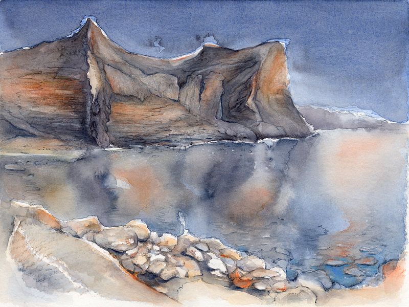 Reflection of the steep rocks in the Mediterranean Sea by Adriana Mueller