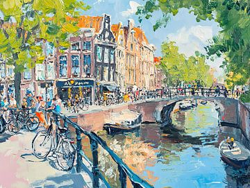 Amsterdam illustratie van Abstract Schilderij