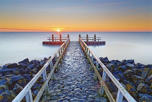 Afsluitdijk au lever du soleil