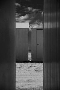 Cabine de plage à la côte belge sur Tim Goossens