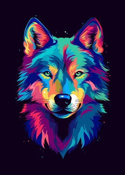 Wolf Animal Pop Art Color Style by Mason Scott