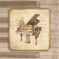 Vintage Klavier Kunst im antiken Stil für Klavierspieler, Pianist