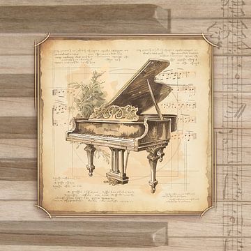 Vintage pianokunst voor pianospelers, pianist van SergeivoArt