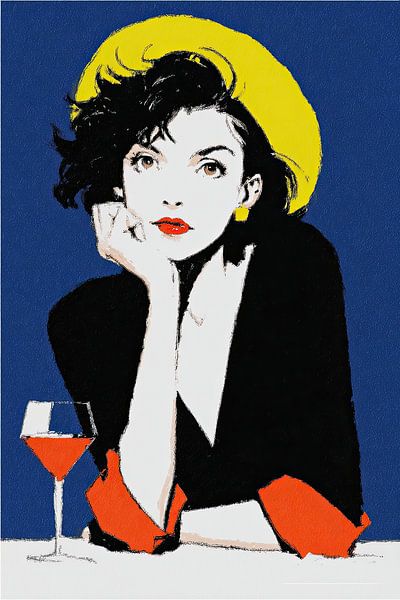 Woman with Yellow Hat by OMG Art