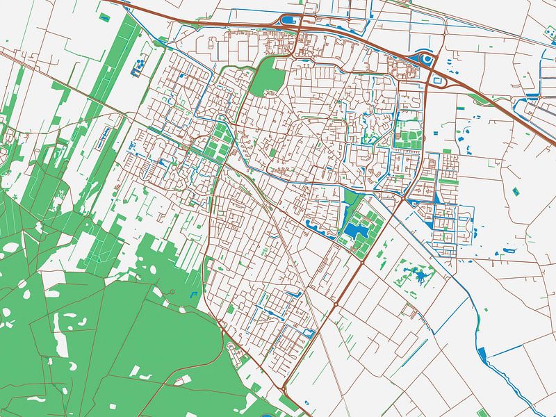 Map of Veenendaal in the style Urban Ivory by De Kaartenwinkel