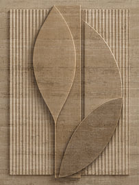 Relief botanique organique dans des tons sable et chair sur STUDIO ARTSY