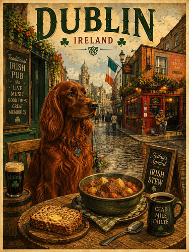 Ierse setter in Dublin