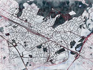 Karte von Troisdorf im stil 'White winter'