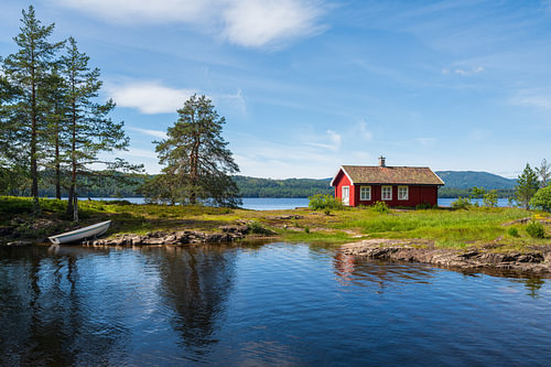 Der See von Vaelerenveien in der Nähe von Tyristrand, Buskerud, Norwegen von Henk Meijer Photography