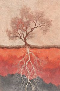 Baum mit weißen Wurzeln