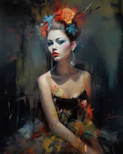 Portrait moderne et coloré