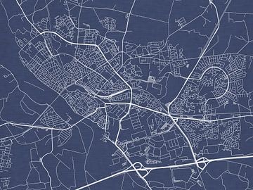 Carte de Deventer en bleu royal sur Map Art Studio