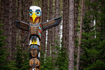 Totem pole of the Indians in Canada by Roland Brack