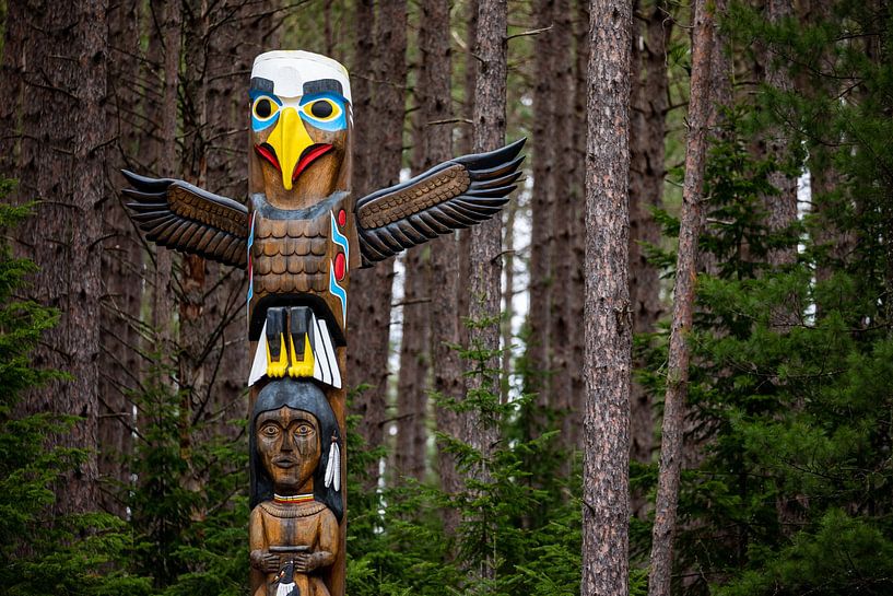 Totempfahl der Indianer in Kanada von Roland Brack