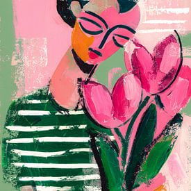 Verträumtes Porträt mit rosa Tulpen von But First Framing