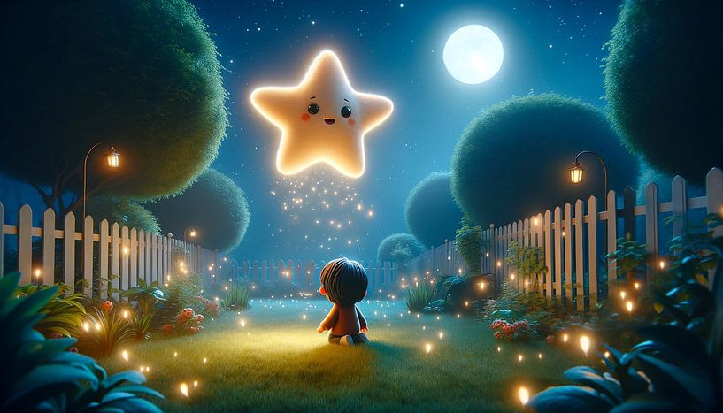 Magical star friend visits child dreamer by artefacti