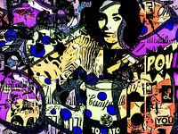 Blauwe stippen - POP Art