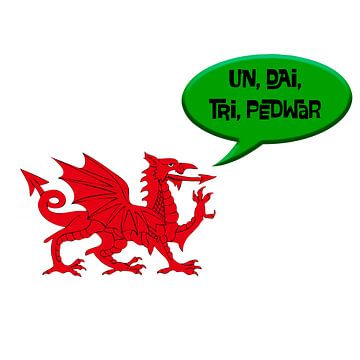 Der walisische Drache zählt in der walisischen Sprache bis vier. von Grüntyers .