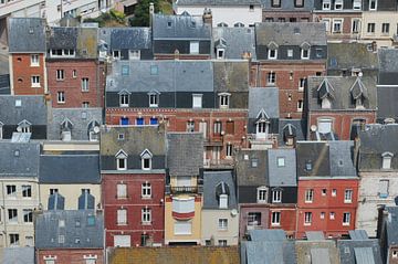 Daken van de  Franse  stad Le Tréport van Blond Beeld