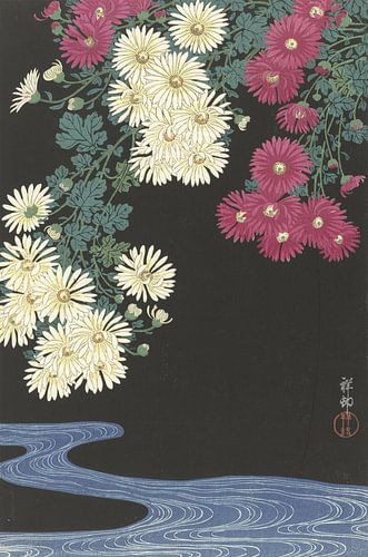 Chrysanten en water, Ohara Koson