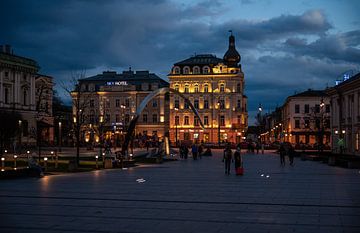 Nowaka-Jezioranskiego plein in Krakau, Polen van Werner Lerooy