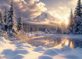 Frost light over mountains