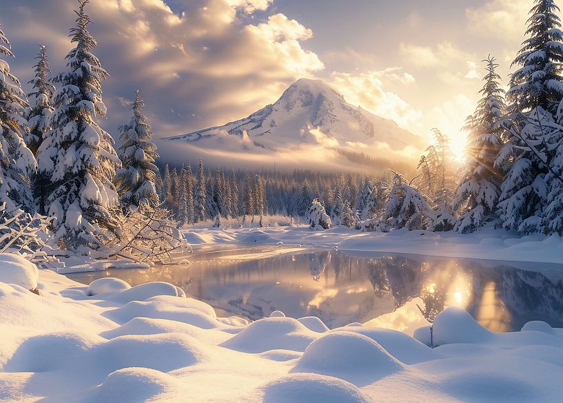 Vorst boven bergen van fernlichtsicht