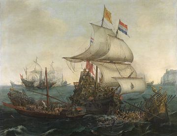 VOC Zeeslag schilderij. Schilderijen uit de Gouden Eeuw van Nederland