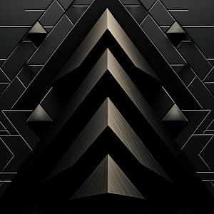 Räumliche abstrakte Kunst Dreiecke in schwarz