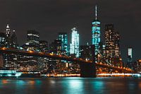 Majestueus Manhattan Panorama bij Nacht