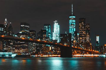 Majestueus Manhattan Panorama bij Nacht van Milan Markovic