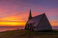 Sunset at Notre-Dame de Gap chapel in Etretat Normandy