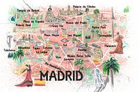Madrid Spanien Illustrierter Stadtplan